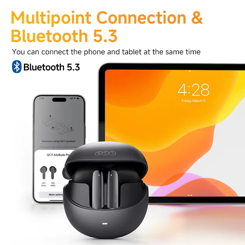 HT10 Ailybuds Pro+ ANC Wireless Earphone Hi-Res Audio with LDAC Bluetooth 5.3 Earbuds 6 Mic AI HD Call Multipoint Connection